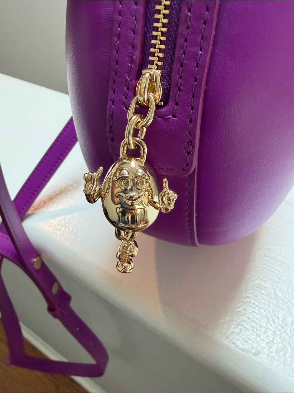 kate spade Purple Round Mini Top-Handle Bag with Crystal 'm' Detail - Picture 3 of 4